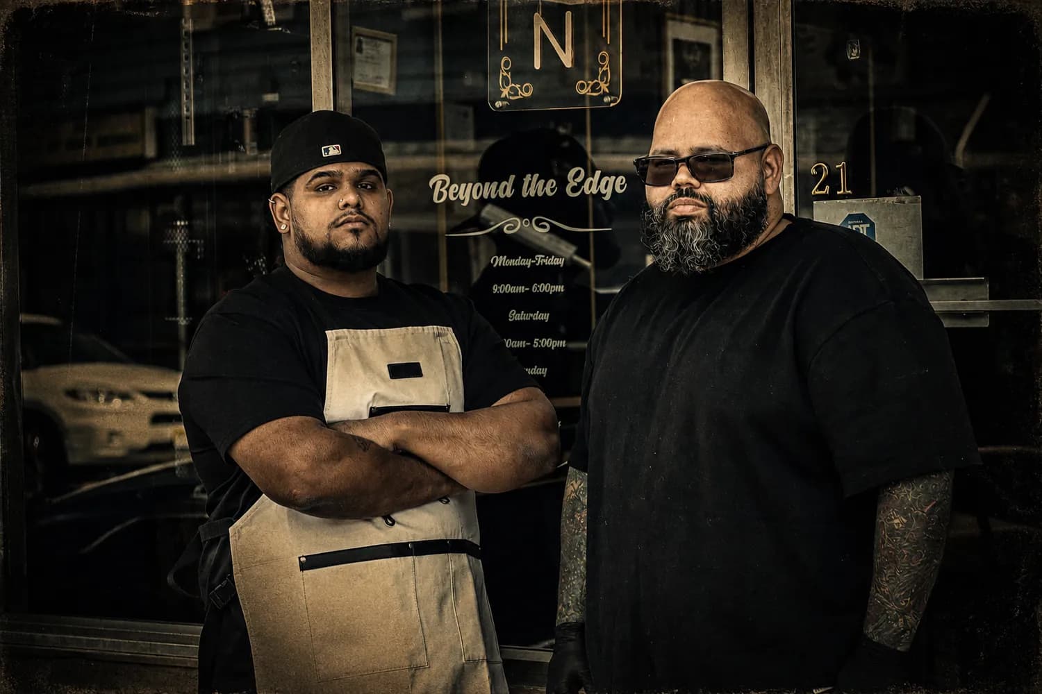 Gary and Ivan, barbers at Beyond the Edge in Butler, NJ